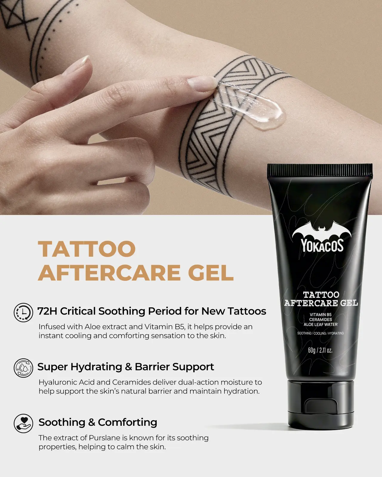 YOKACOS Tattoo Aftercare Kit - Tattoo Balm, Aftercare Gel,Antibacterial  Soap, and Aftercare Wrap - TSA-Friendly Balm & Soap - Easy Removal,  Mess-Free Wrap - TikTok Shop
