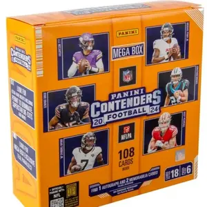 Panini Contenders Football 2024 Mega Box - 108 Cards with 1 Autograph & 2 Memorabilia Cards - Official NFL Trading Card Pack