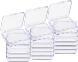 18 Pack Mini Clear Plastic Bead Storage Containers Box Case with lid for Pills,Tiny Bead,and Other Small Items