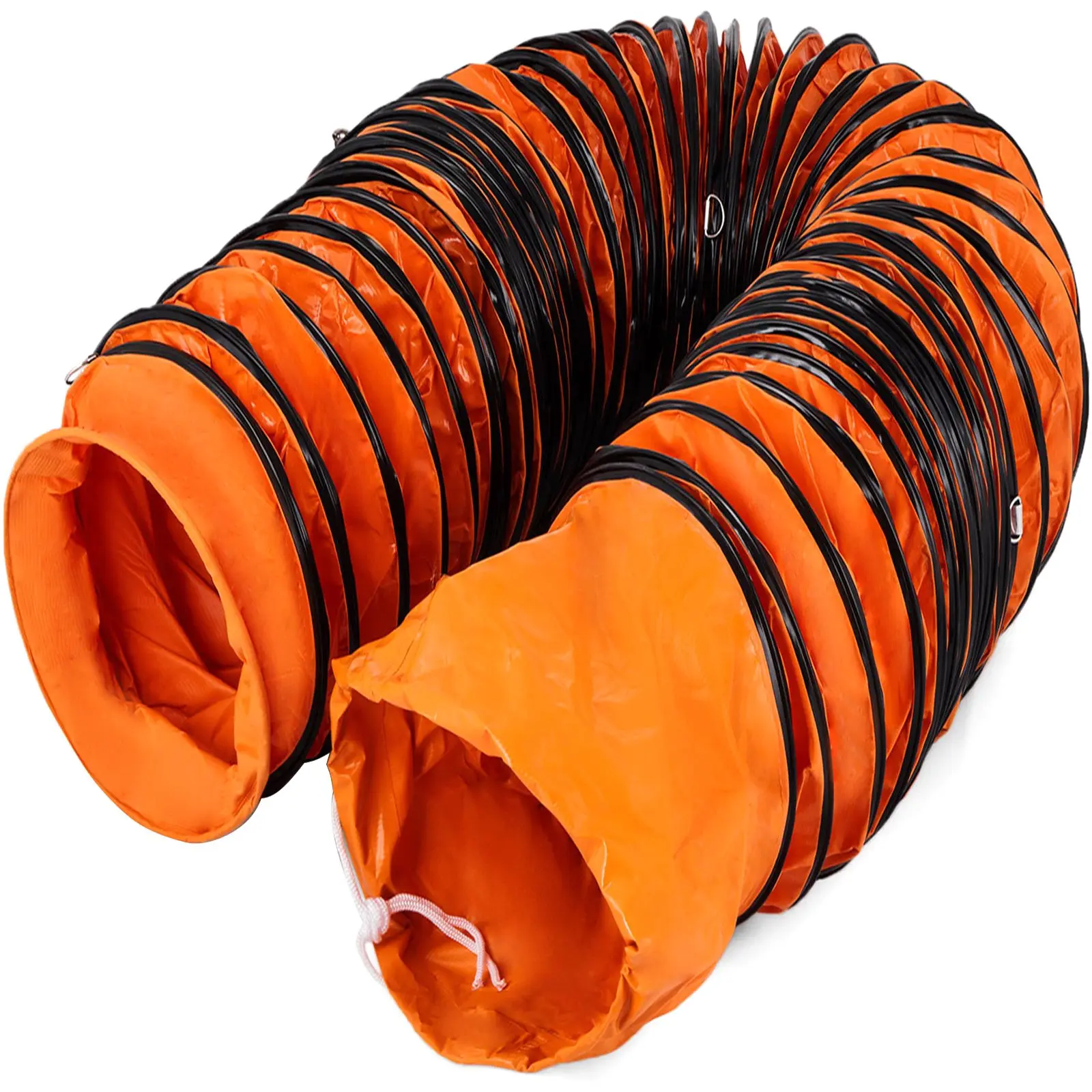 【Summerfinds】VEVOR 8 in Flexible PVC Ducting Hose - 25ft Utility Blower Hose with Rope-Adjusted S Hook, Steel Support, Flexible Pipe