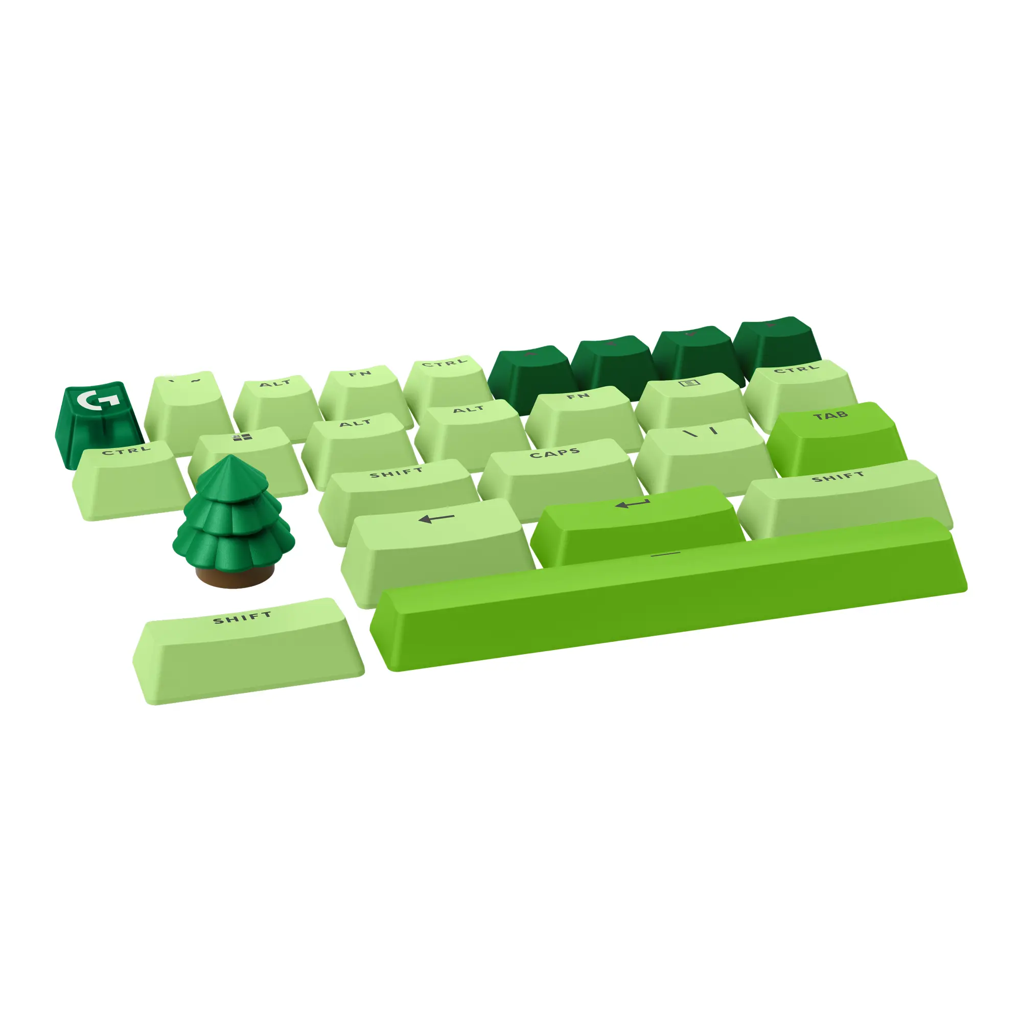 Logitech G-KEYCAPS Premium PBT Keycaps and Dial, Cross-Stem Mod Kit with Puller, for Hot-Swappable Mechanical Gaming Keyboards - FOREST (Green)