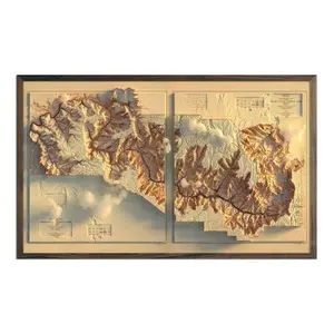 Grand Canyon 1948 Shaded Relief Map – Vintage Topographic Map with Detailed Features, Historical Significance, and Educational Value