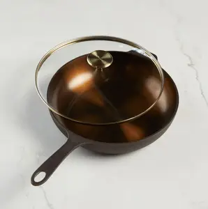 Smithey 11" Deep Cast Iron Skillet w/ Glass Lid - Made in USA