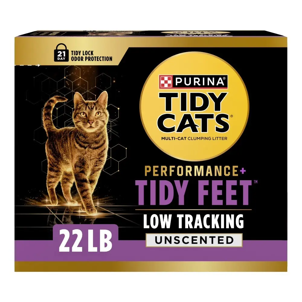 Tidy Cats Low-Tracking Unscented Cat Litter for Clean Paws, 22 lb Box