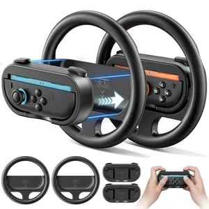 Nintendo Switch 2 Joy-Con Steering Wheel and Grip Set, Mario Kart 8 Deluxe Compatible, Detachable Grips, Racing Game Accessory