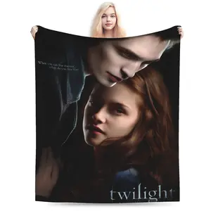 Twilight Themed Flannel Blanket - Soft and Warm for All Seasons, Perfect for the Sofa, Office, or Travel - Cozy Gift