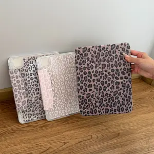 Cute Leopard Print iPad Case for Apple iPad 11th Gen, Pro New Air 7/6 with Pen Slot, Anti-Bend, Girls Tablet Protection Cover, Tablet Accessories, Tablet Protective Cover
