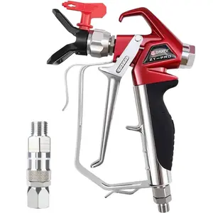 ZHUITU ZT-PRO Airless Paint Spray Gun 4000 PSI High Pressure with Reversible 517 Nozzle Tip Guard Swivel Joint 1/4 Stainless Steel Rotary Jointfor HVLP Painting Tools furniture cabinet house painting airless spray gun sprayer