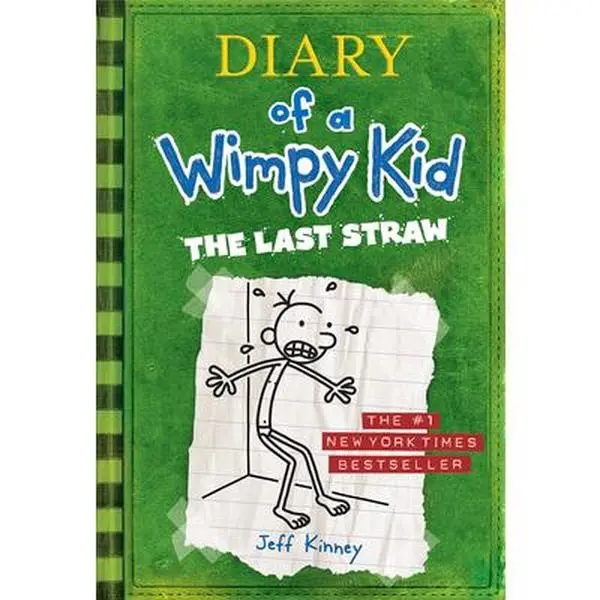 Used Hardcover Book - The Last Straw (Diary of a Wimpy Kid #3) by Jeff Kinney - English, School & Educational Supplies for Middle School, T, Comedy, Humor, Cartoon Art