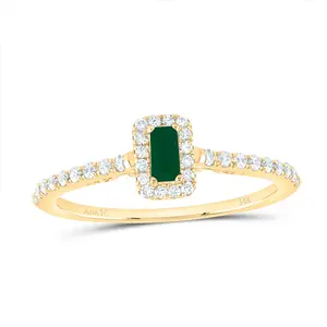 1/5Ctw-Dia Ana M 4X2Mm Em-Em Nat Gem Ring (1.54 grams)