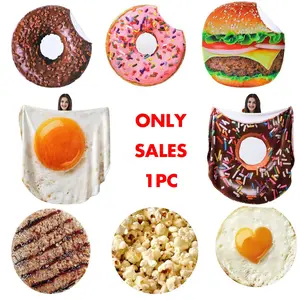 (jit) 1pc Novel Food Blanket for Adults and Children, Giant Realistic Food Throw Blanket for All Seasons, Soft Washable Taco Blanket for Home and Camping, Flannel Blankets