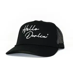 Hello Darlin' Trucker Embroidered Hat, Country Girl Hat for Her, Darlin Cap, Southern Trucker for Women, Hello Darling, Country Girl Gifts