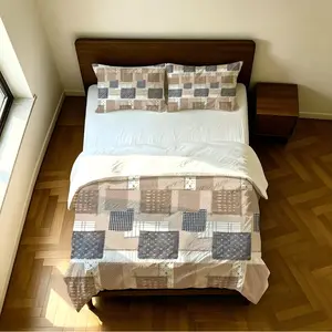 2- 3  Piece Rustic Checkered Quilted Duvet Cover Set  Suitable for all seasons, Soft and Comfortable, Perfect for Bedroom, Farmhouse, and Resort Decor  An ideal gift