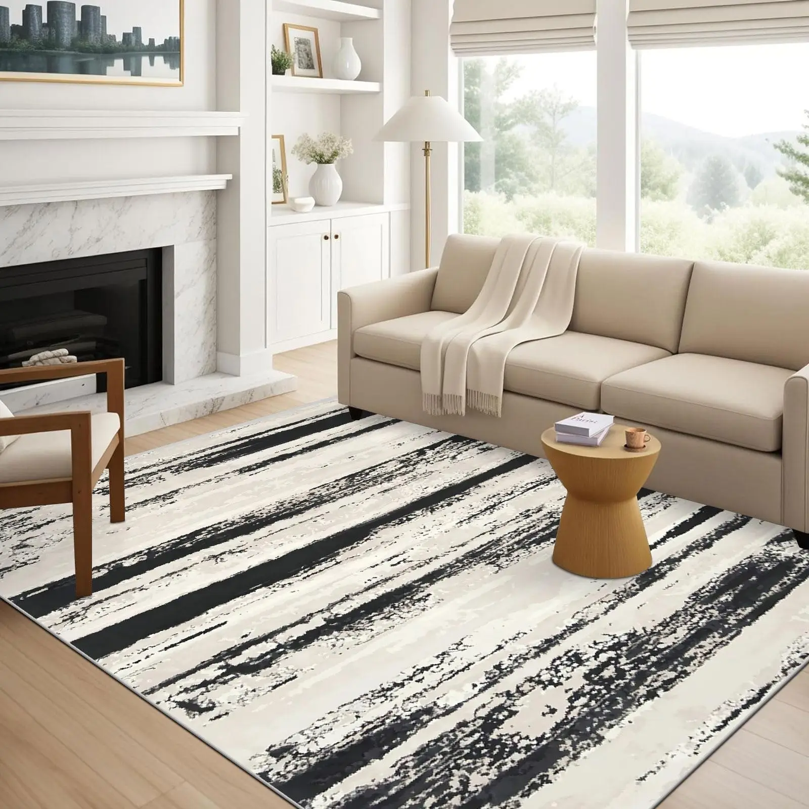 Striped Pattern Carpet for Room Decor, Non-slip Soft Absorbent Floor Mat, Room Accessories Decorative Carpet for Home Living Room Bedroom, Dorm Essent