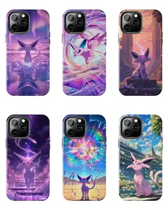 Espeon - Mystic Psychic Spirit Phone Case - Celestial Twilight Art Series - Dreamy Purple Cosmic Guardian Protective Phone Cover for iPhone 7-17 Pro Max / for Samsung S21-S25 Ultra