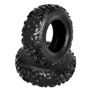 Set of 2 25X8-12 Front ATV Tires 6-Ply Tubeless All Terrain Sand Snow Rock Mud Trail Tires