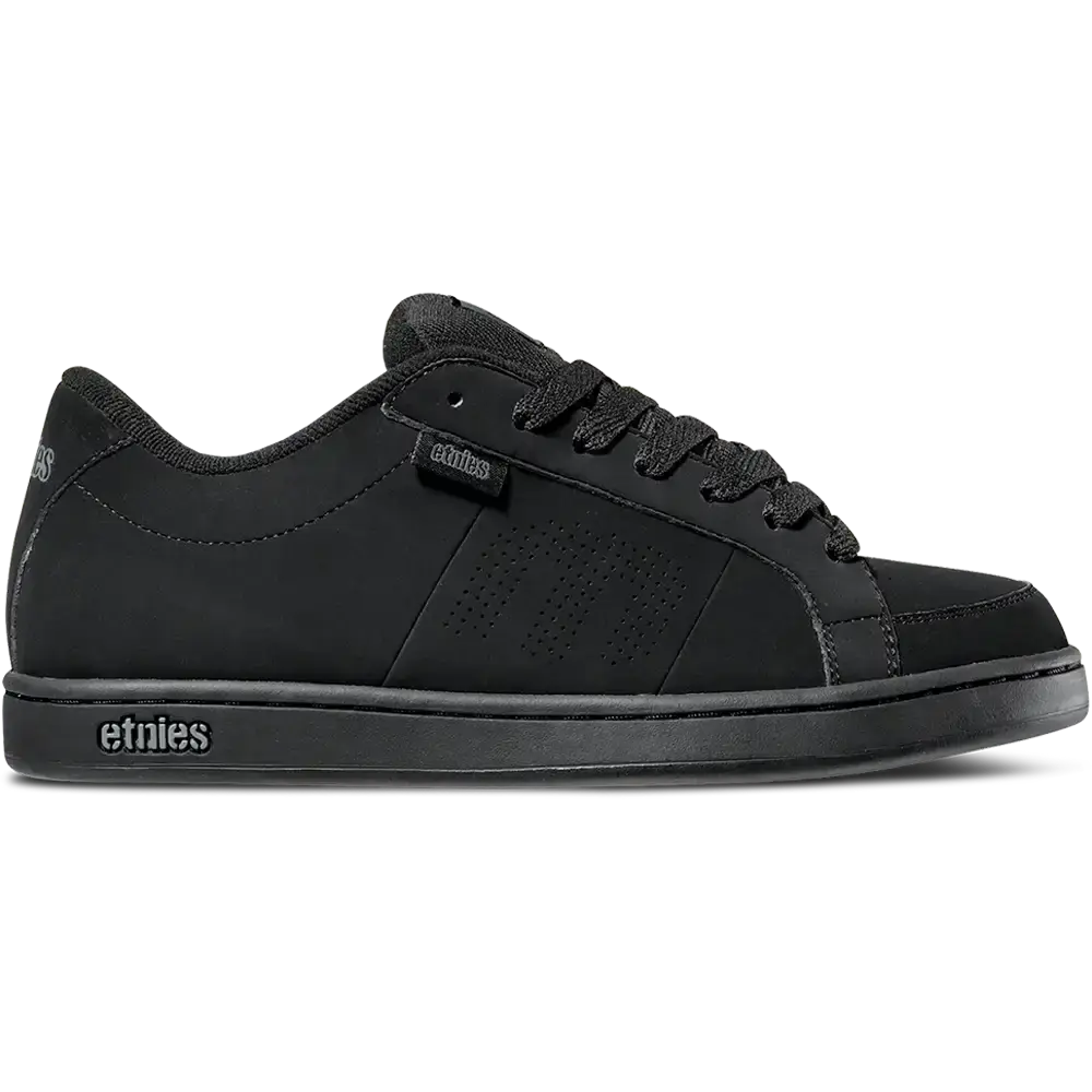 Etnies Kingpin Black Suede Round Toe Flatform Sneakers with EVA Insole & Rubber Outsole for Sports All Seasons Casual Footwear