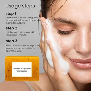 Ginger Curcumin Face & Body Soap, Gentle Brightening Skin Care, Suitable for All Skin Types, Fades Dark Spots, Even Out Complexion, Turmeric Soap, Kojic Turmeric Soap