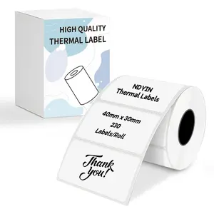 NDYIN White Thermal Label Printer Tape – Waterproof Thermal Sticker Labels, printing supplies for Small Businesses, dessert pricing & info tags