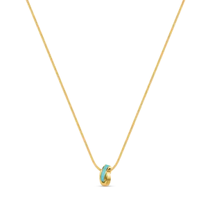WEWA SAILOR KNOT TURQUOISE CHIP NECKLACE