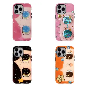 Dreamy INS Glittering Big Eyes Comic Girl Phone Case|INS Kawaii Comic Cartoon Style For iPhone 17 Pro Max 16 15 14 13 12 11 for Samsung S21 S22 S23 S24 S25 Phone Case|Gift for him for her|Tough Phone Case|Best Gift