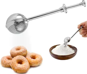 Flour Duster for Baking, One-Handed Operation, 304 Stainless Steel Powdered Sugar Shaker Duster