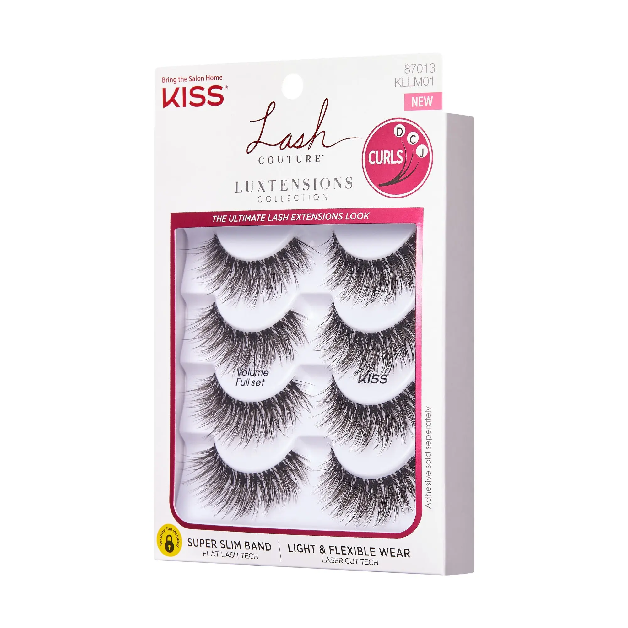 Kiss Lash Couture  LuXtensions False Eyelashes Multipack- Volume Full Set | 4 Pairs, Strip Lashes, 14mm
