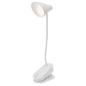 【2025 New】Dorm Room Essential Clip on Light Wall-Mounted, 3 Color Portable Desk Light Mini Clip Lamp, Battery Operation Small Desk Lamp with Clamp, Reading Lights for Books Bunk Bed Headboard Makeup