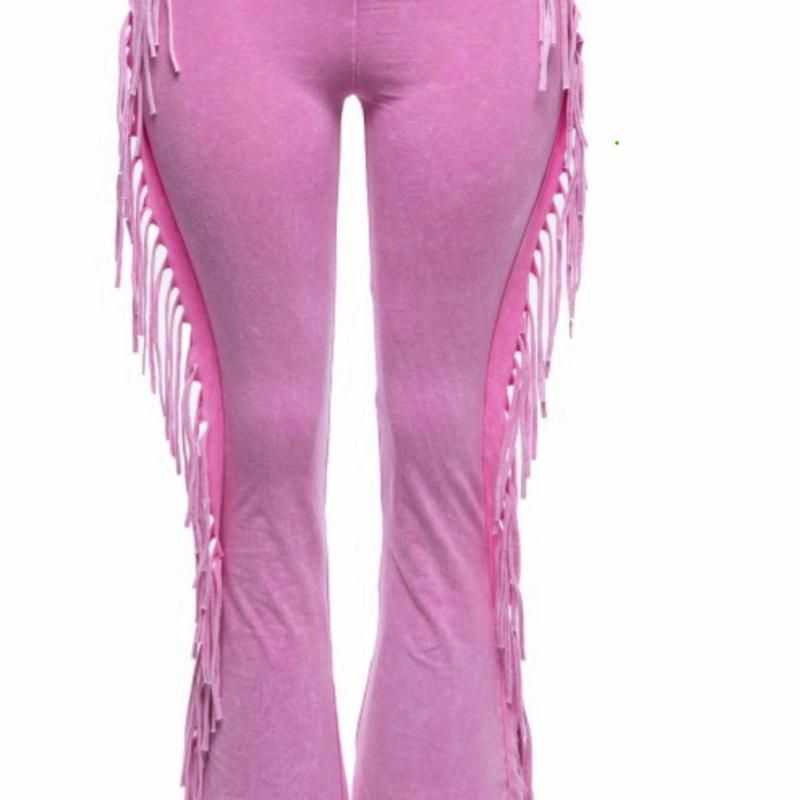 Fringe Pants - Blue Fringed Trousers as shown in the Product Information