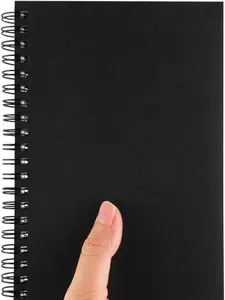 Blank Spiral Notebook - Black Cover, Durable Design, Ideal for Writing, Drawing, and Note-Taking