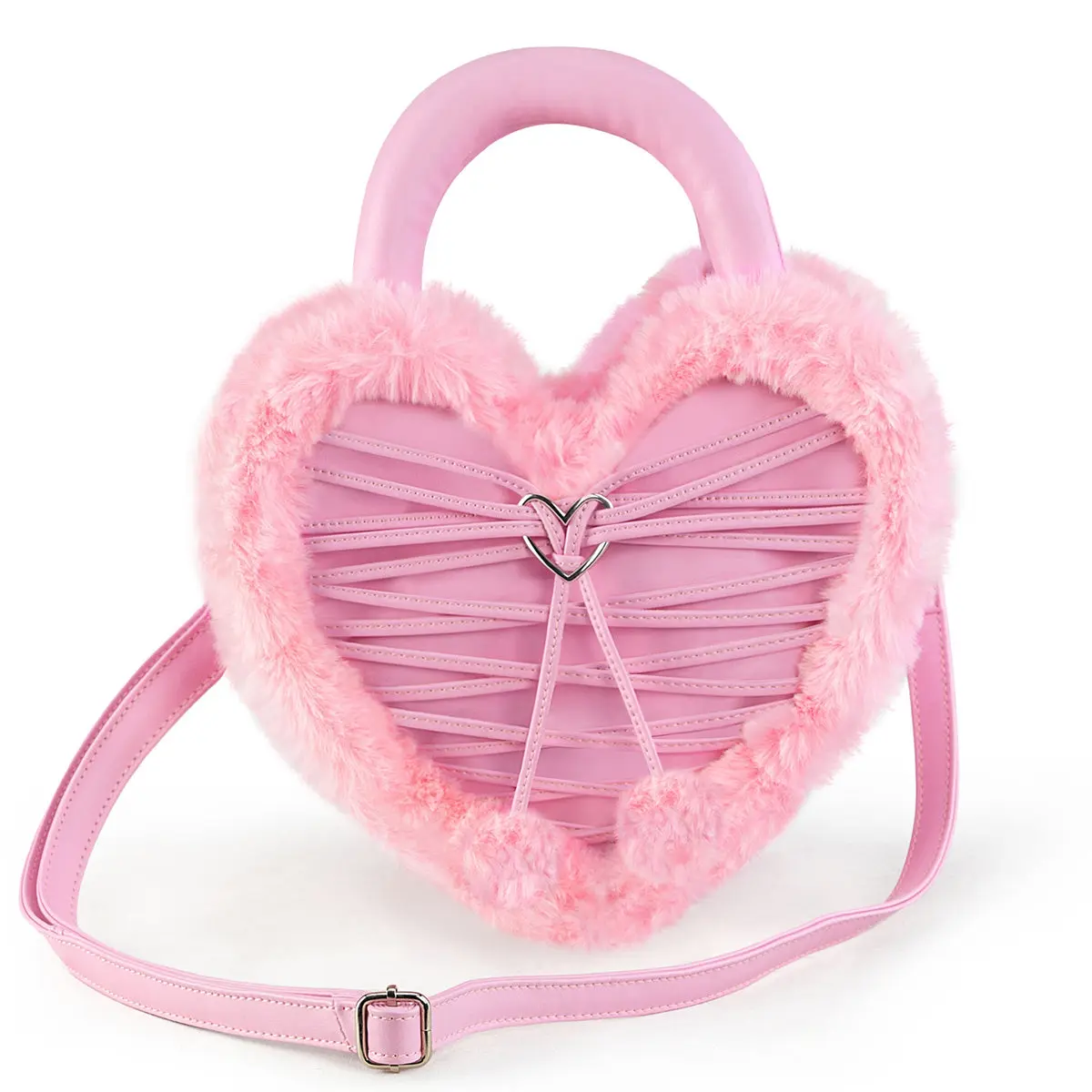 Demonia Faux Fur Heart-Shaped Purse Demonia Faux Fur Heart-Shaped Purse