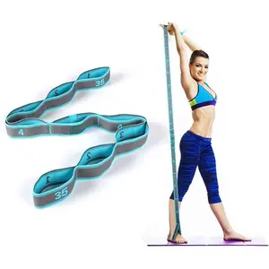 Stretch Strap, Elastic Yoga Stretching Strap, Multi-Loop for Physical Therapy, Pilates, Yoga, Dance & Gymnastics Exercise and Flexible Pilates Stretch Band