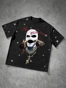 Unisex Silver Color Round Neck T-Shirt, Fashion Streetwear Essential, Casual Loose-Fitting Long Sleeve Top, Must-Have for Trendsetters