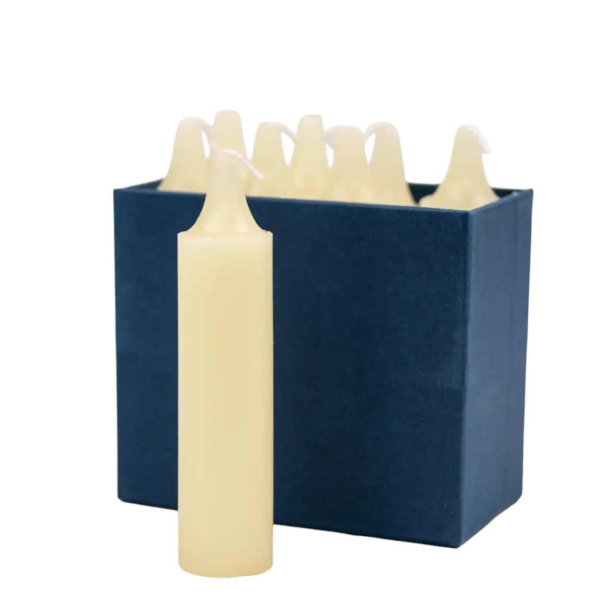 Authentic Swiss Military Bunker Candles 8-Pack - Dripless Wax, 8-Hour Burn, Survival Emergency Box for Bug Out Bag, Home Supplies Decor