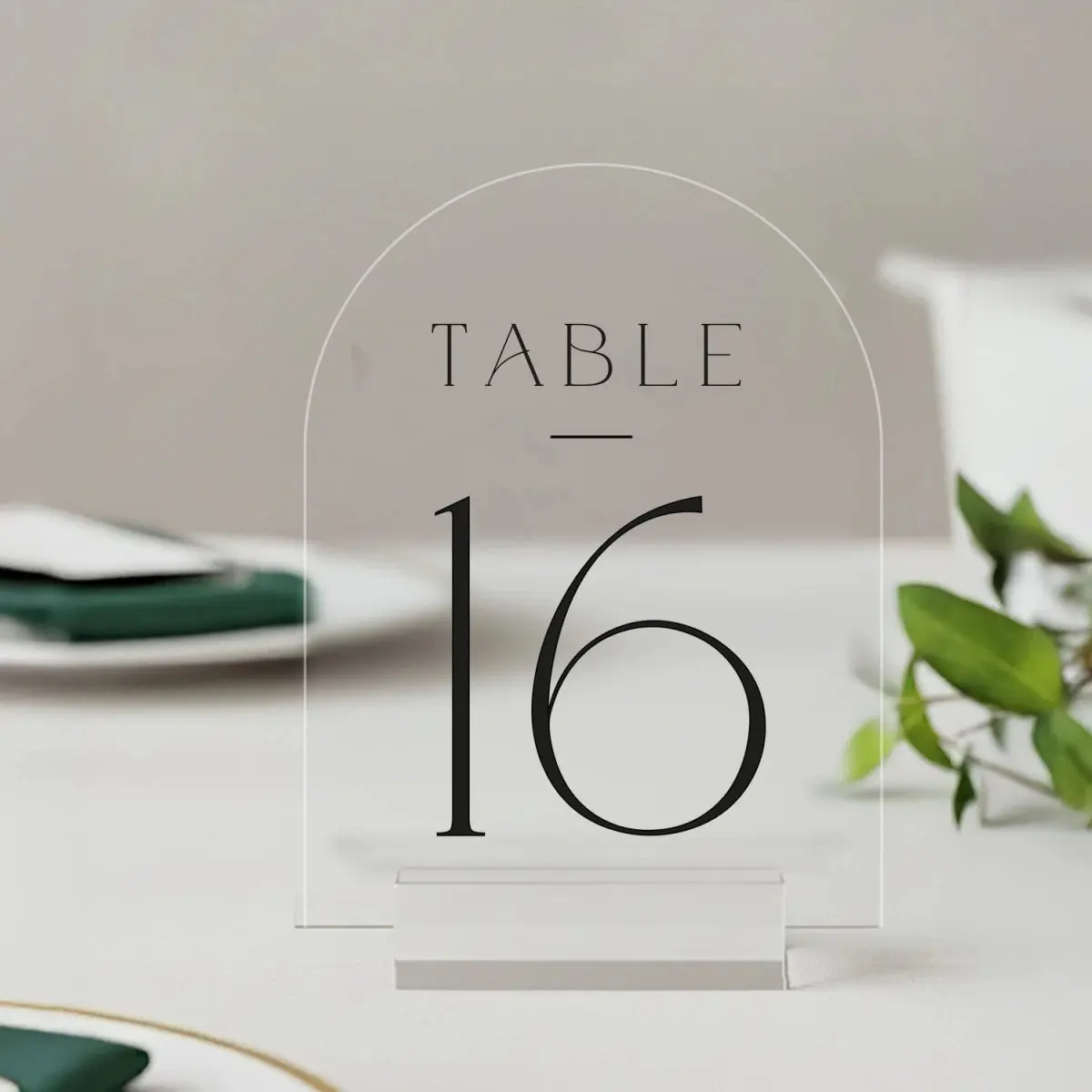 Minimal Clear Acrylic Wedding Table Numbers — Clean Modern Design