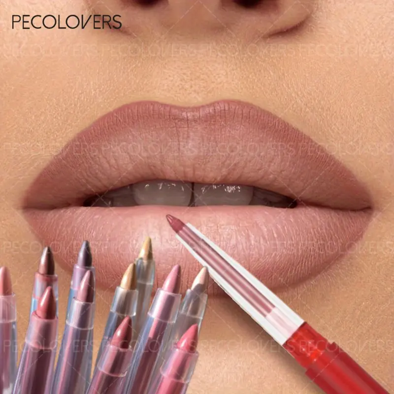 Waterproof Matte Lipliner Pencil Lippie Pencil Nude Purple Lipstick Pen Matte Velvet Lip Liner Pen Lip Definer Contour Make Up Sexy Lasting Lips Cosmetics Makeup Products Lip Liner Pencils