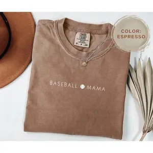 Comfort Colors Women's Baseball Mama Tshirt For Game Day - Baseball Mom T-Shirt - Baseball Tee For Mother's Day Gift - Sports Mom Shirt