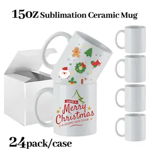 USA 24pack 15oz White Ceramic Coffee Cups Blanks Sublimation Mug