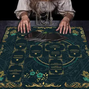 Tarot Card Tablecloth, 1 Count Party Decoration Altar Cloth, Tarot Card Reading Cloth, Decoration for Divination, Witchcraft and Astrology, Divination Practices