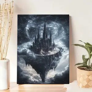 Fantasy Castle Pattern Framed Painting, 1 Piece Creative Canvas Wall Art, Modern Home Living Room Bedroom Study Decoration