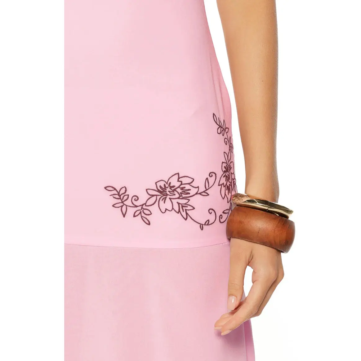 Oaklee Light Pink Embroidered Midi Dress - TikTok Shop