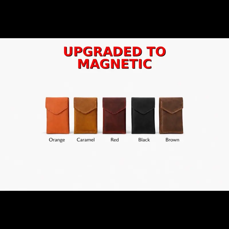 MagSnap Leather Card Holder - Multiple Color, Minimalist Design, Durable Material, Ideal for Everyday Use