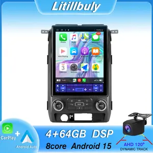 Car Radio Stereo Upgrade for Ford F150 2009-2012, Android 15 8 Core [4GB+64GB] Head Unit has T Style 12.1 Inch Touch Screen/Wireless CarPlay & Android Auto/Mirroring/WiFi/Bluetooth/FM/DSP/SWC
