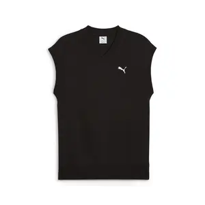 PUMA Mens Essentials Relaxed V-Neck Sleeveless Sweater Casual - Black