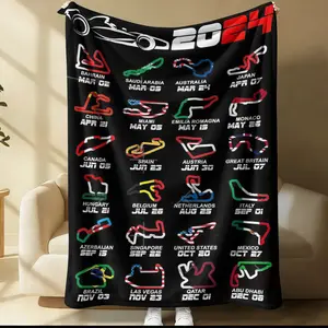 F1 Race Schedule Themed Pattern Printed Blanket, a soft, comfortable and warm home decorative blanket. It is an ideal nap blanket and a perfect gift for family and friends.