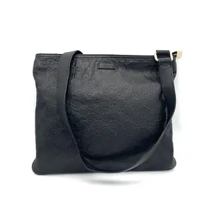 Pre-owned GUCCI Leather Messenger Bag Zip Top Guccissima Large #3745