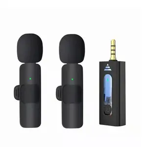 K35 Wireless 3.5mm Lavalier Microphone with Noise Reduction Lapel Mic for Camera Recording Compact Portable Design Bluetooth 5.1 20m Range 15 Hours Battery