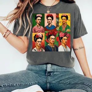 Frida Kahlo Shirt Feminist Art Tee Mexican Culture Graphic T-Shirt Vintage Unisex Gift