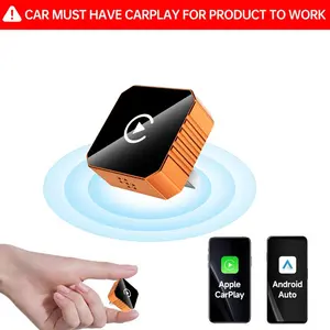 2026 New Orange CarPlay Wireless Adapter, compatible with iPhone/Android, fast connection, no delay, hands-free calling, electronic charger, high-quality material, perfect gift for boyfriend for Christmas or birthday