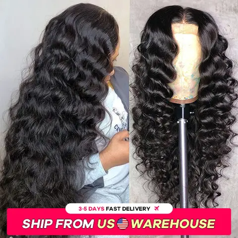 5x5 Glueless Loose Deep Wave Lace Closure Wig 13x4 13x1 Transparent Lace Front Human Hair Wigs For Women